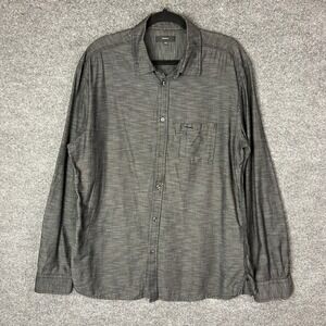 Diesel Men's Long‎ Sleeve Button Up Shirt XXL Charcoal Heathered Casual Work